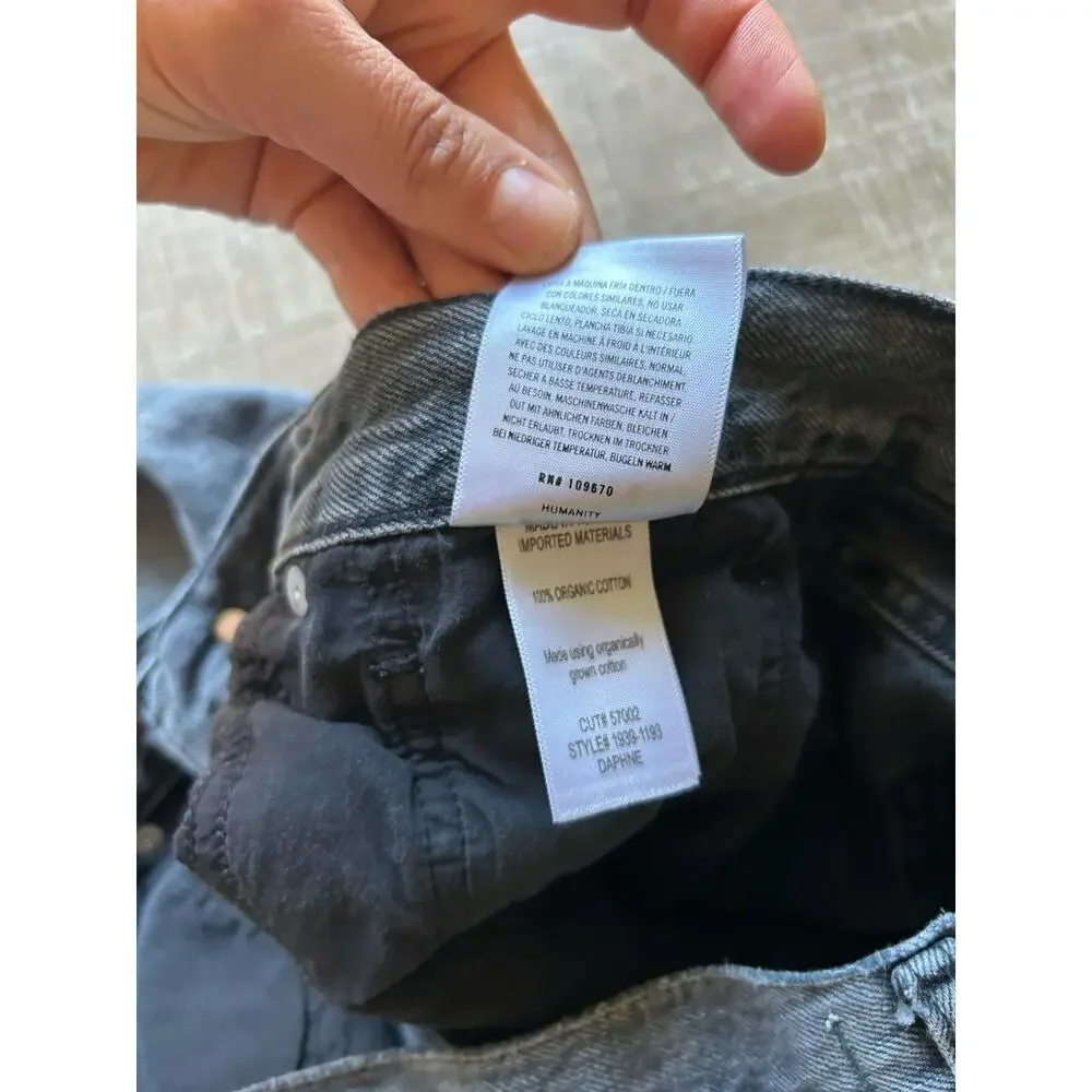 Citizens of Humanity Daphne Crop Jeans 30 Black High Rise Raw Hem Women - Picture 5 of 16